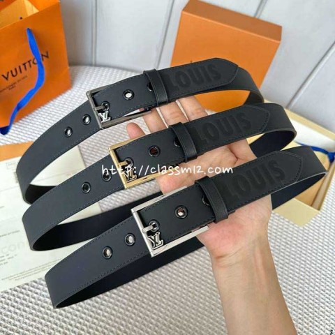 루이비통 25 한정판 3.5cm 소가죽 카프스킨 벨트 F1178