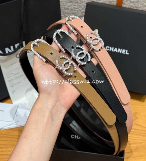 샤넬 25 한정판 2.0cm 소가죽 카프스킨 벨트 F1184