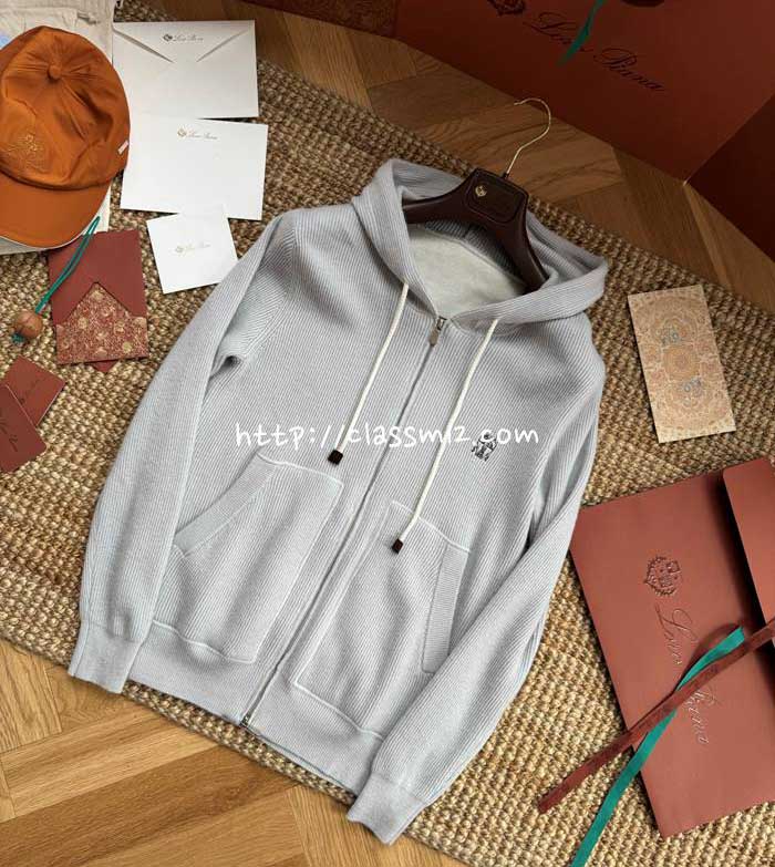 Brunello Cucinelli 25 한정판 양털 긴팔 후드 자켓 A12585