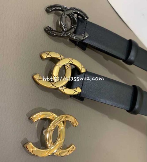 샤넬 25 한정판 여성 3.0cm 소가죽 카프스킨 벨트 F1199