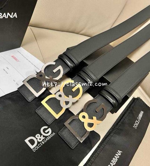 돌체앤가바나 25 한정판 양면 4.0cm 소가죽 카프스킨 벨트 F1202