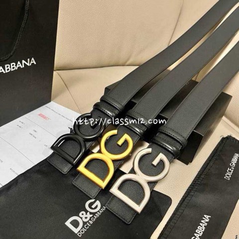 돌체앤가바나 25 한정판 양면 4.0cm 소가죽 카프스킨 벨트 F1203