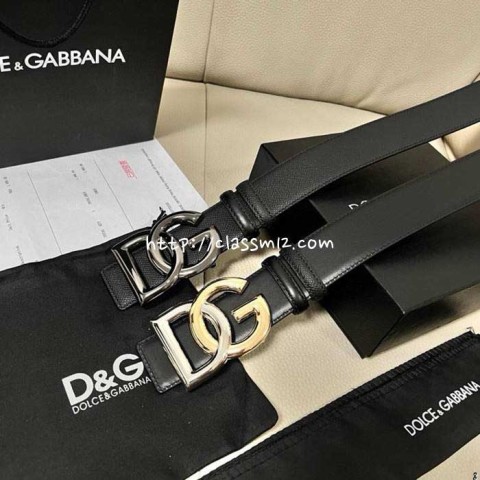돌체앤가바나 25 한정판 양면 4.0cm 소가죽 카프스킨 벨트 F1204