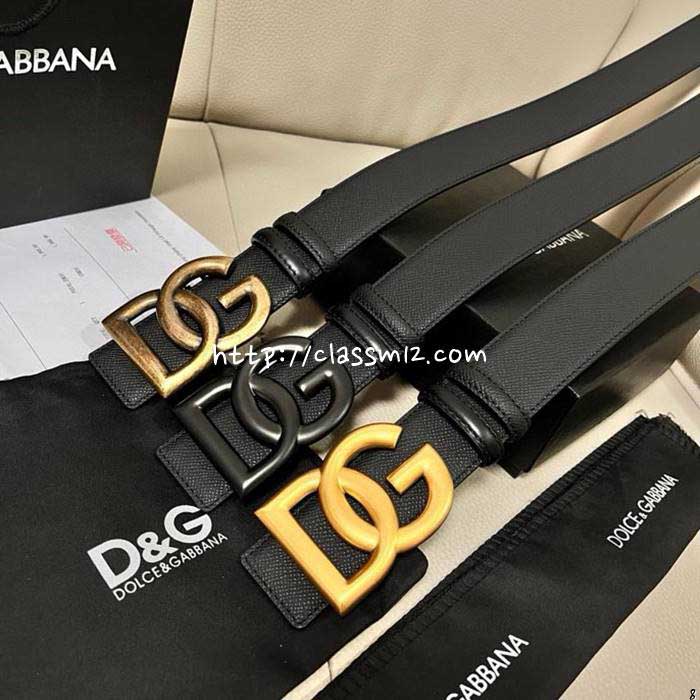돌체앤가바나 25 한정판 양면 4.0cm 소가죽 카프스킨 벨트 F1205