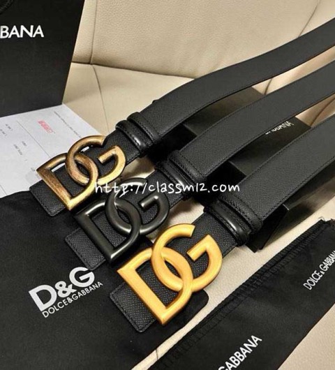 돌체앤가바나 25 한정판 양면 4.0cm 소가죽 카프스킨 벨트 F1205
