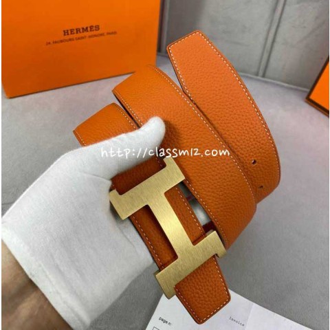 에르메스 25 한정판 3.8cm 소가죽 카프스킨 벨트 F1209