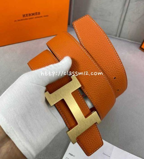 에르메스 25 한정판 3.8cm 소가죽 카프스킨 벨트 F1209