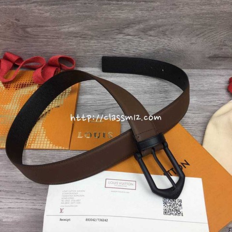 루이비통 25 한정판 3.5cm 소가죽 카프스킨 벨트 F1216