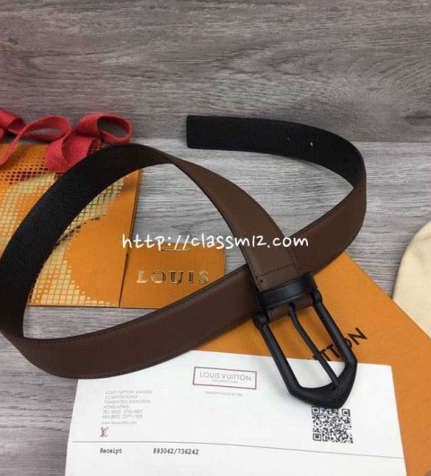 루이비통 25 한정판 3.5cm 소가죽 카프스킨 벨트 F1216