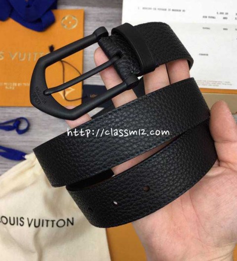 루이비통 25 한정판 3.5cm 소가죽 카프스킨 벨트 F1217