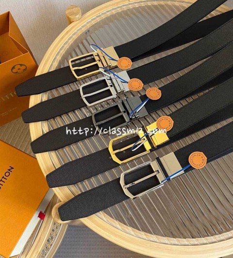 루이비통 25 한정판 3.5cm 소가죽 카프스킨 벨트 F1220