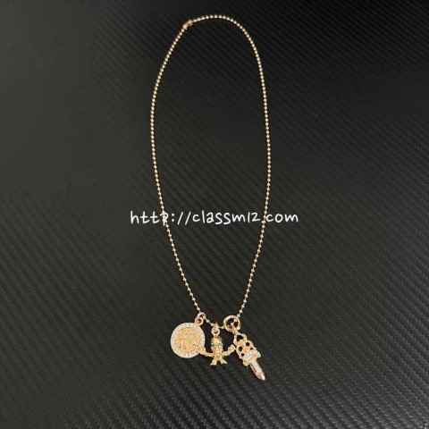 크롬하츠 25 한정판 22K 도금 실버 925 Foti Harris Teeter 목걸이 D3022