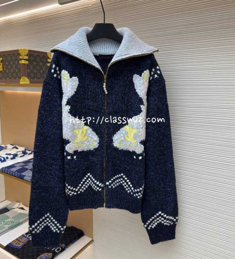 루이비통 25 한정판 NIGO 남여공용 긴팔 니트 자켓 A12666