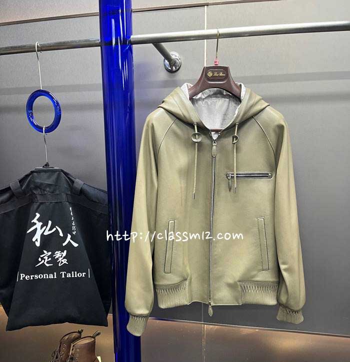 벨루티 25 한정판 AG24010 양가죽 램스킨 긴팔 후드 자켓 A12704