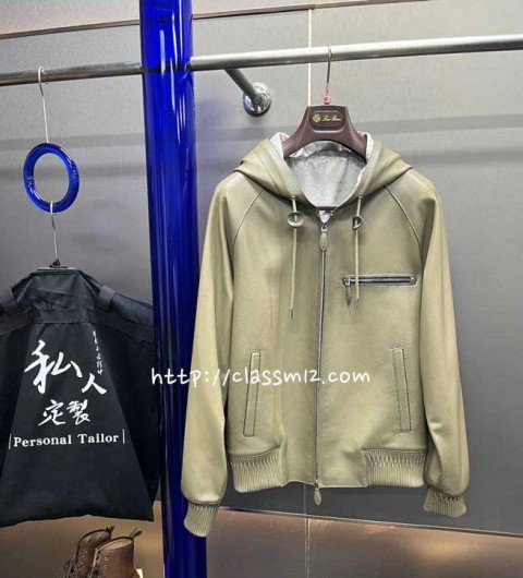 벨루티 25 한정판 AG24010 양가죽 램스킨 긴팔 후드 자켓 A12704