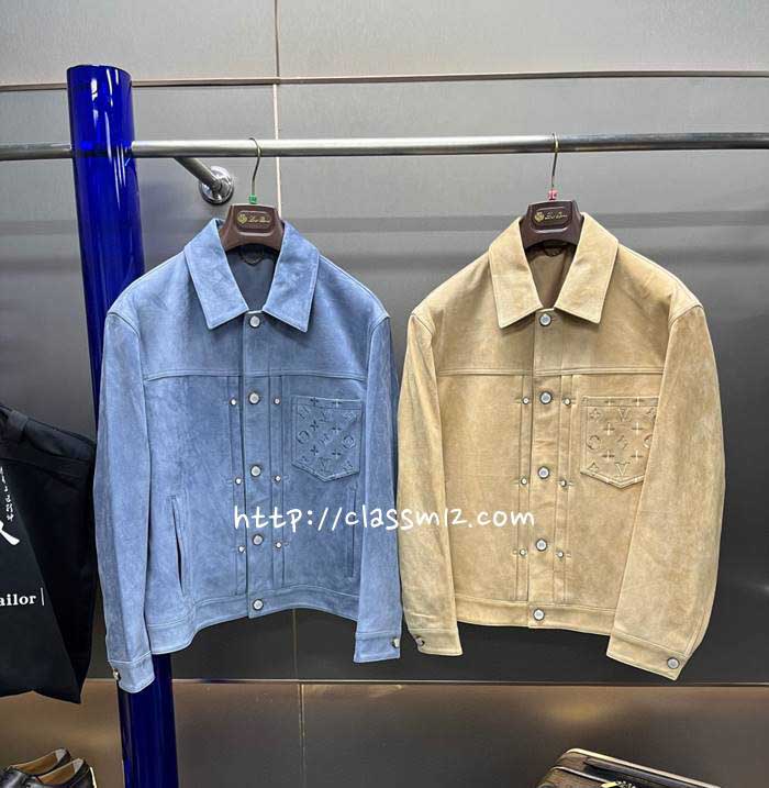 루이비통 25 한정판 XK25019 양가죽 램스킨 긴팔 자켓 A12729