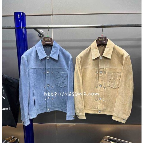 루이비통 25 한정판 XK25019 양가죽 램스킨 긴팔 자켓 A12729