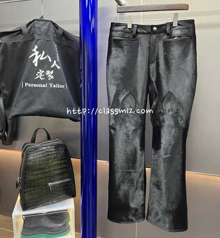 크롬하츠 25 한정판 AG23118 소가죽 카프스킨 긴바지 A12731