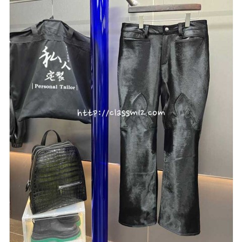 크롬하츠 25 한정판 AG23118 소가죽 카프스킨 긴바지 A12731