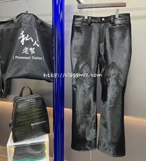 크롬하츠 25 한정판 AG23118 소가죽 카프스킨 긴바지 A12731