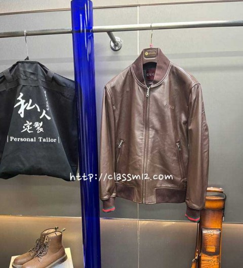 구찌 25 한정판 XK36838 양가죽 램스킨 긴팔 자켓 A12760