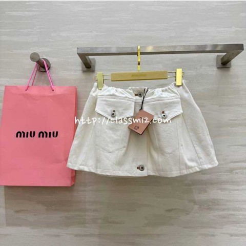 미우미우 25 한정판 여성 청치마 A12772