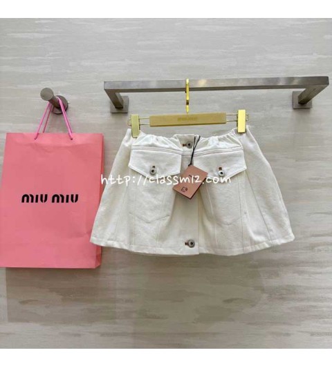 미우미우 25 한정판 여성 청치마 A12772