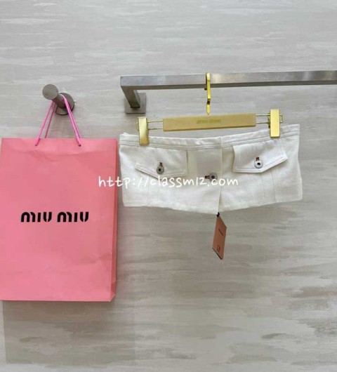 미우미우 25 한정판 여성 데님 브라탑 A12776