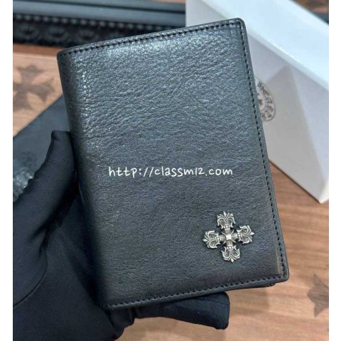 크롬하츠 25 한정판 소가죽 카프스킨 여권 지갑 E805