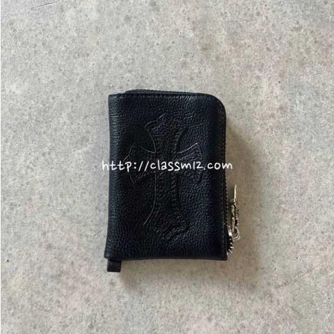 크롬하츠 25 한정판 소가죽 카프스킨 카드 지갑 E810