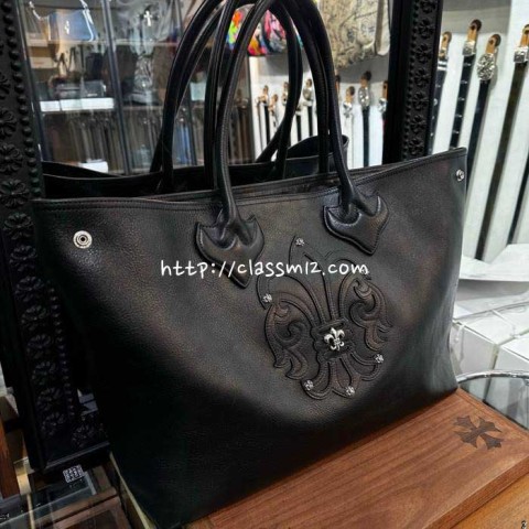 크롬하츠 25 한정판 tote 소가죽 카프스킨 가방 C5370