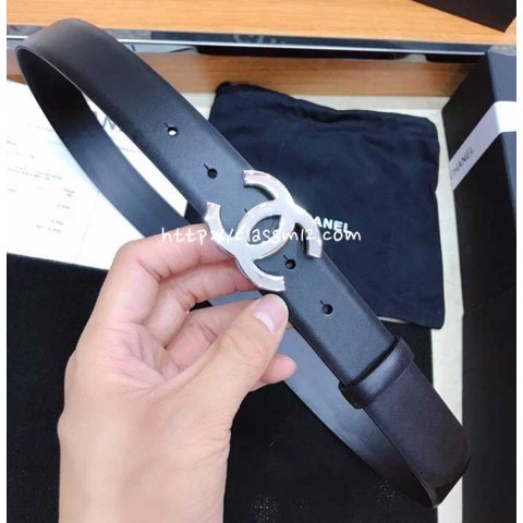 샤넬 25 한정판 3.0cm 소가죽 카프스킨 벨트 F1223