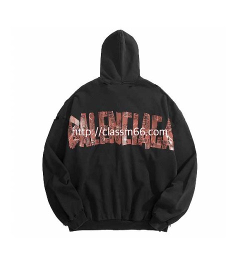 발렌시아가 25 한정판 SECURITY TAPE LOGO HOODIE 긴팔 후드 자켓 A12909