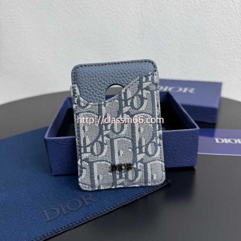디올 25 한정판 Gravity 8009A 소가죽 카프스킨 카드 지갑 E855