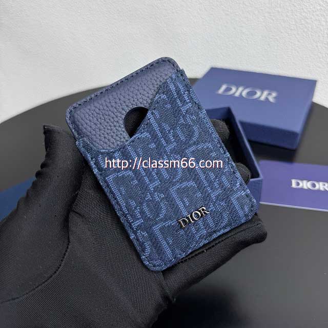 디올 25 한정판 Gravity 8009A 소가죽 카프스킨 카드 지갑 E857