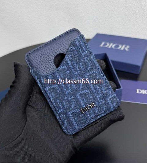 디올 25 한정판 Gravity 8009A 소가죽 카프스킨 카드 지갑 E857