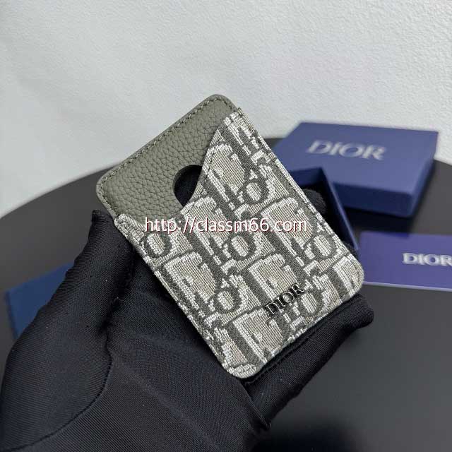 디올 25 한정판 Gravity 8009A 소가죽 카프스킨 카드 지갑 E858