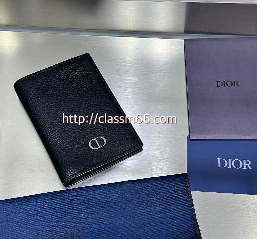 디올 25 한정판 소가죽 카프스킨 카드 지갑 E872