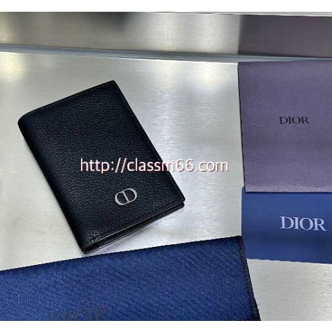 디올 25 한정판 소가죽 카프스킨 카드 지갑 E872