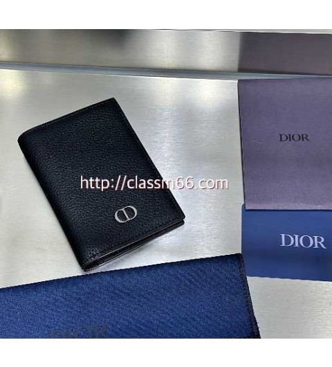 디올 25 한정판 소가죽 카프스킨 카드 지갑 E872