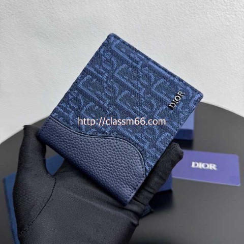 디올 25 한정판 소가죽 카프스킨 반지갑 E873