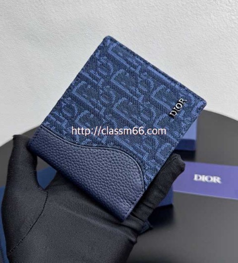 디올 25 한정판 소가죽 카프스킨 반지갑 E873