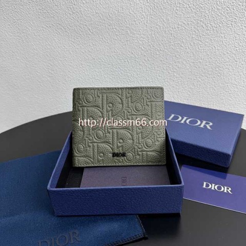 디올 25 한정판 소가죽 카프스킨 반지갑 E877