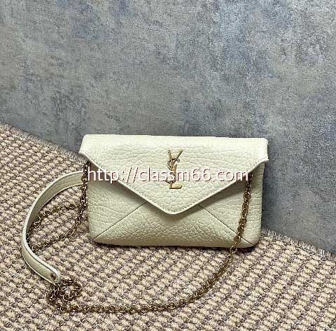 입생로랑 25 한정판 819271 Calypso 양가죽 램스킨 크로스백 가방 C5538