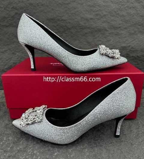 로저비비에 25 한정판 Flower Strass 여성 하이힐 B4748