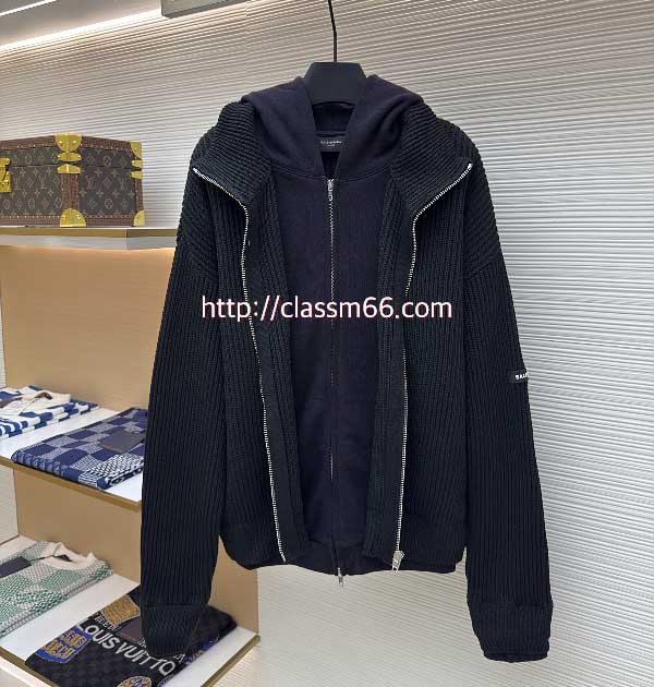 발렌시아가 25 한정판 남여공용 긴팔 후드 니트 자켓 A12997