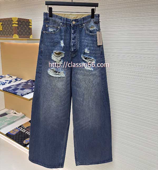 발렌시아가 25 한정판 남여공용 청바지 긴바지 A12999