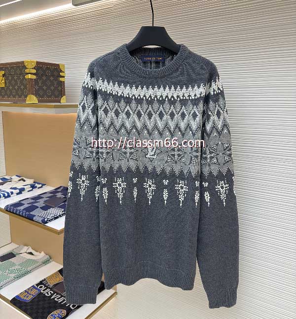 루이비통 25 한정판 양털 남여공용 긴팔 니트 A13017