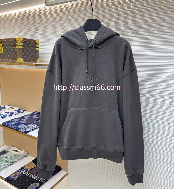 생로랑 25 한정판 남여공용 긴팔 후드 티셔츠 A13019