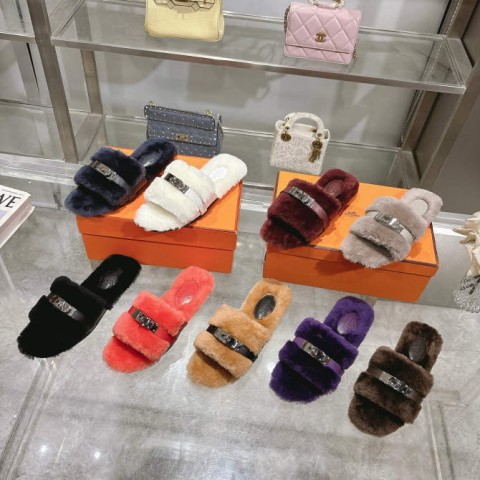 에르메스 25 한정판 9색 여성 슬리퍼 B4863